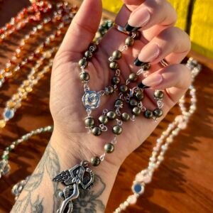Handmade Pyrite Lilith Goddess Rosary