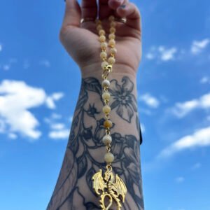 Handmade Honey Calcite Dragon Rosary
