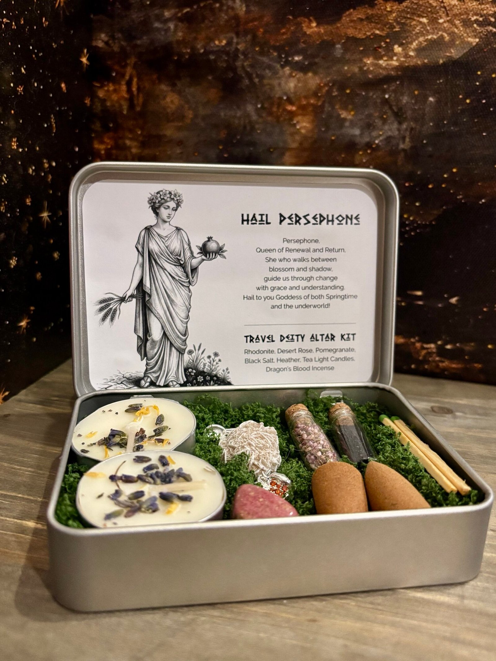 Pre-Order Tiny Travel Altar for Persephone