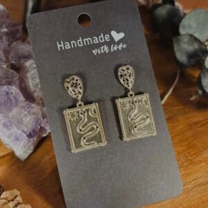 Gold Snake Tarot Earrings